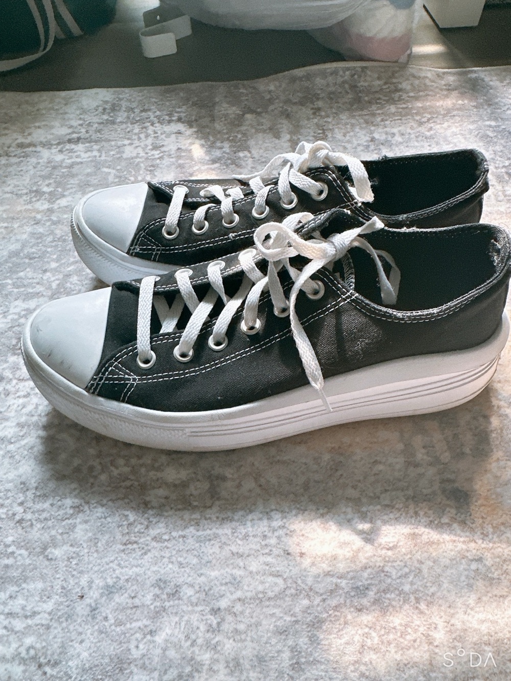Black Low-Top Platform Canvas Sneakers - men’s 11 - Picture 3 of 6